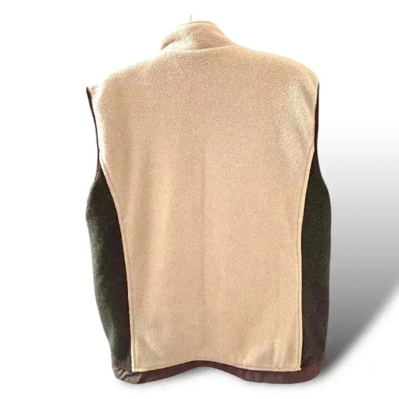 Lands’ End Men’s Med fleece vest in black&tan. Dsct w bundle. - Picture 4 of 4